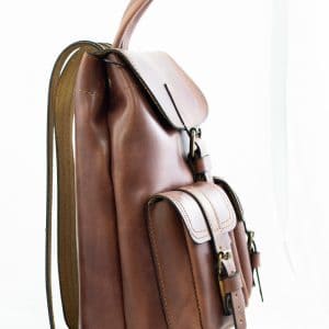 Rucksack Leather Backpack (Small Size / Two Pockets)