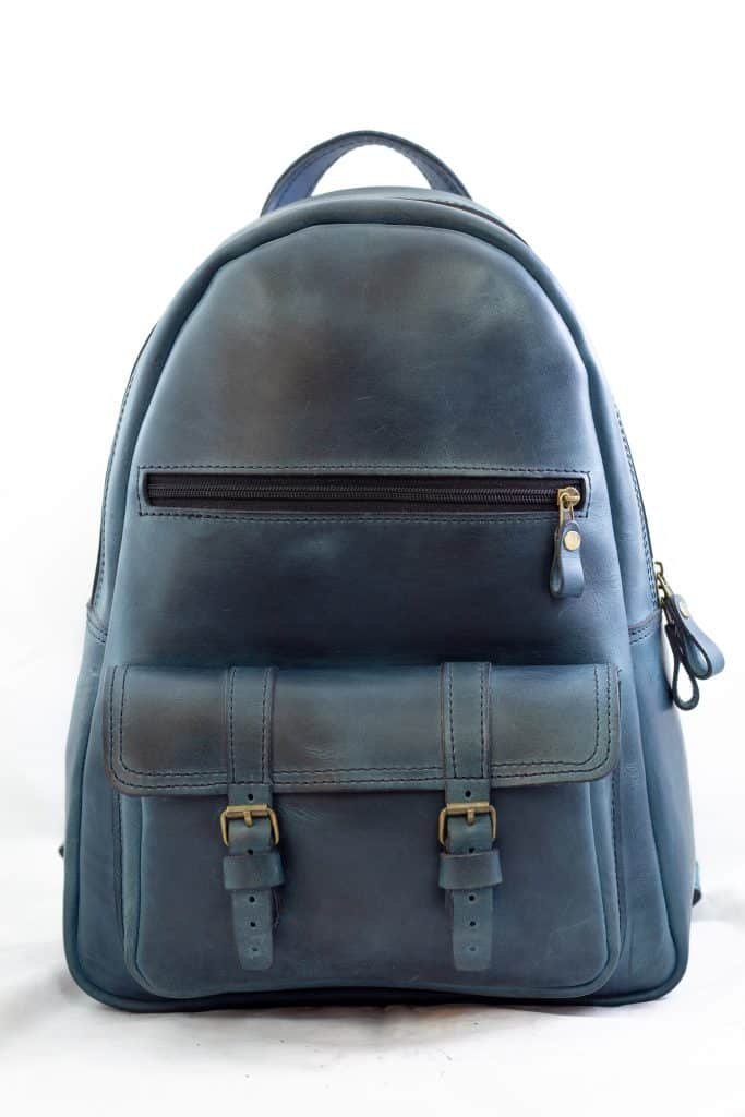 Handmade Leather Urban Backpack โ Blue