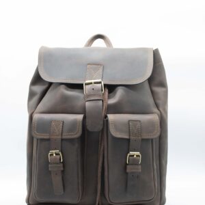 Rucksack Leather Backpack (Large Size / Two Pockets)