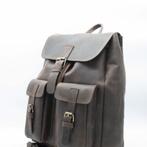 Rucksack Leather Backpack (Large Size / Two Pockets)