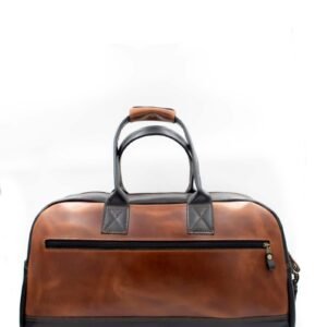 Handmade Leather Weekender Bag with Color Combinations – Cognac & Black