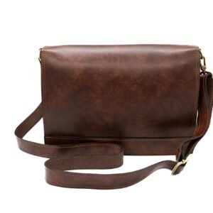 Handmade Leather Messenger Bag โ Brown
