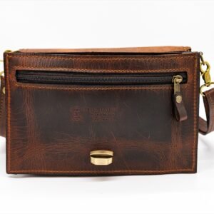 Handmade Leather Messenger Bag โ Dark Brown